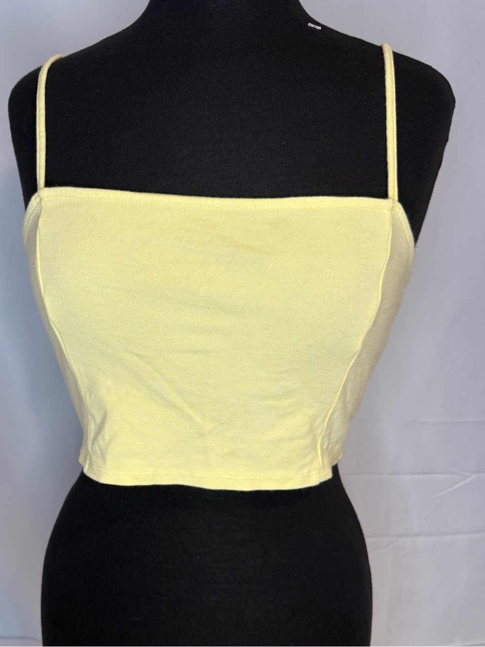Forever 21 Yellow Cropped Cami Tank Top Size M